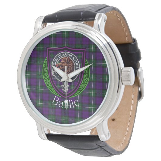 Baillie Scottish Clan Tartan & Crest 腕時計 (アングル)