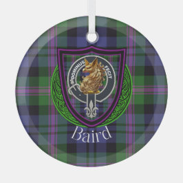 Baird Scottish Clan Tartan & Crest ガラスオーナメント