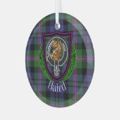 Baird Scottish Clan Tartan & Crest ガラスオーナメント (正面左)