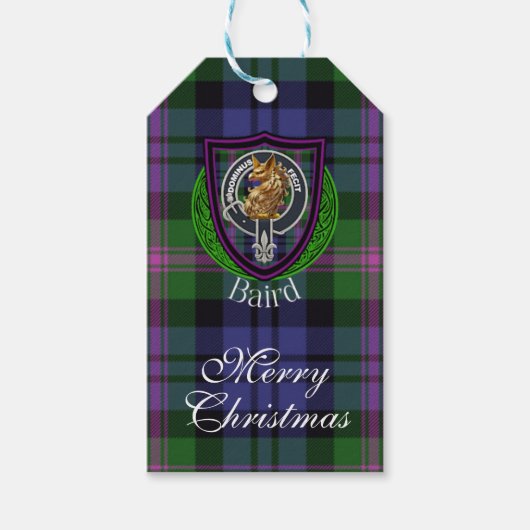 Baird Scottish Clan Tartan & Crest ギフトタグ (正面)