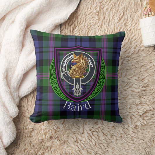 Baird Scottish Clan Tartan & Crest クッション (ブランケット)