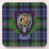 Baird Scottish Clan Tartan & Crest コースター (正面)