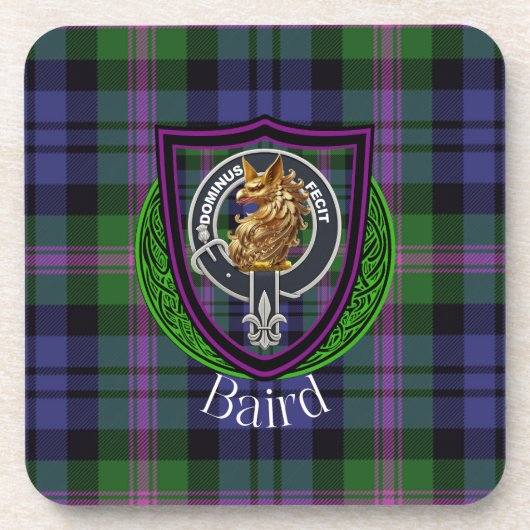 Baird Scottish Clan Tartan & Crest コースター (正面)