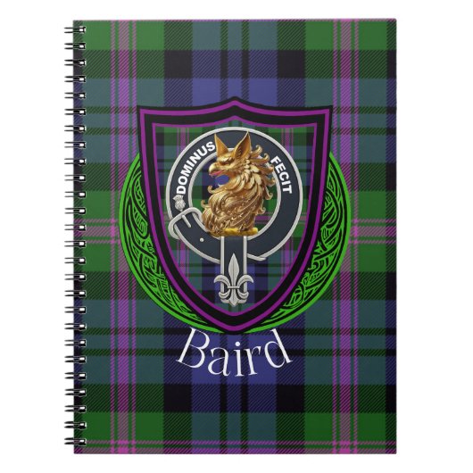 Baird Scottish Clan Tartan & Crest ノートブック (正面)