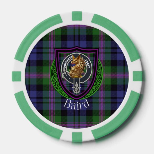 Baird Scottish Clan Tartan & Crest ポーカーチップ (正面)