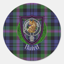 Baird Scottish Clan Tartan & Crest ラウンドシール