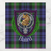 Baird Scottish Clan Tartan & Crest ワインラベル (シングルラベル)