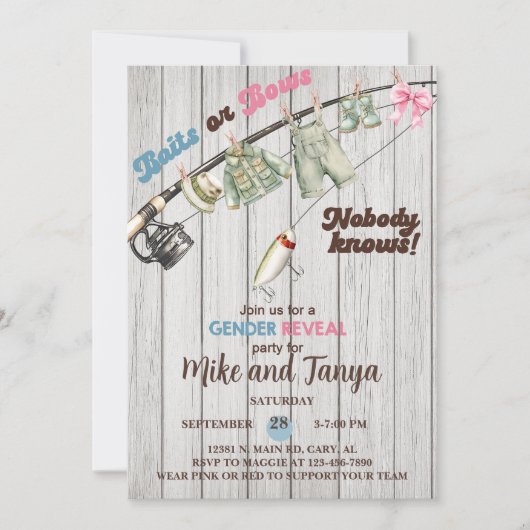 BaitsまたはBowsのジェンダーが招待を明らかにする。 招待状 (正面)