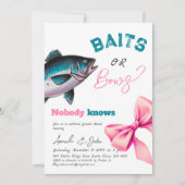 BaitsまたはBows BlueまたはPink魚釣り性別の表示 招待状 (正面)