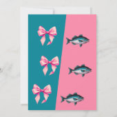 BaitsまたはBows BlueまたはPink魚釣り性別の表示 招待状 (裏面)