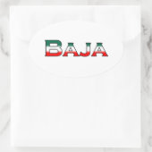 Baja Mexico (文字ロゴ) 楕円形シール (バッグ)