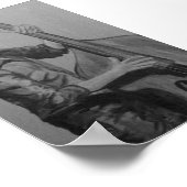 Bajista Hombre O charcoil Artwork Impresidones ポスター (角)