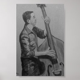 Bajista Hombre O charcoil Artwork Impresidones ポスター