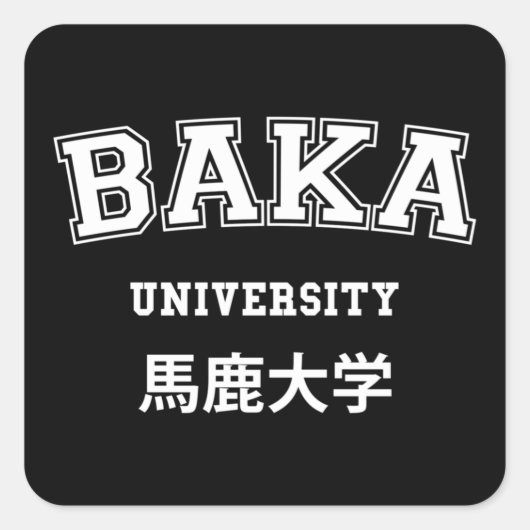 BAKA UNIVERSITY SQUAREステッカー スクエアシール (正面)