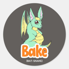 Bake (こうもり+ヘビ)かわいいステッカー ラウンドシール