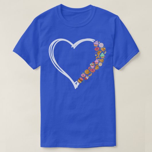 Bake Baking Heart Cookie Donut Cupcake Tシャツ (デザイン正面)