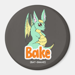 Bake (Cat + Bake)かわいい円と四角い磁石 マグネット