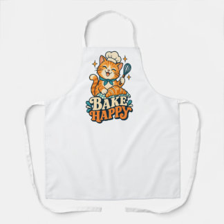 Bake Happy Cat Chef Kitchen Apron エプロン