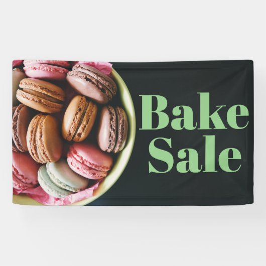 Bake Sale Fundraiser Table Banner Macaroons 横断幕 (横)