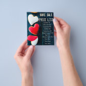 Bake Sale Price ListダークバックグラウンドハートCookie チラシ (手)