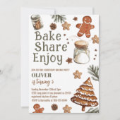 Bake Share Enjoy Christmas Birthday  Party 招待状 (正面)