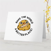 Bake The World A Better Placeかわいいベーキングパン カード (黄色い花)