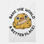 Bake The World A Better Placeかわいいベーキングパン キッチンタオル (縦)