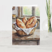 Baked Bread in a Basket Farmhouse Aesthetic  カード (正面)