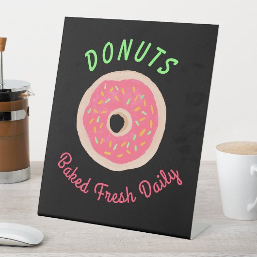 Baked Fresh Daily Faux Neon Donut Shop Sign 台座サイン (インサイチュ)
