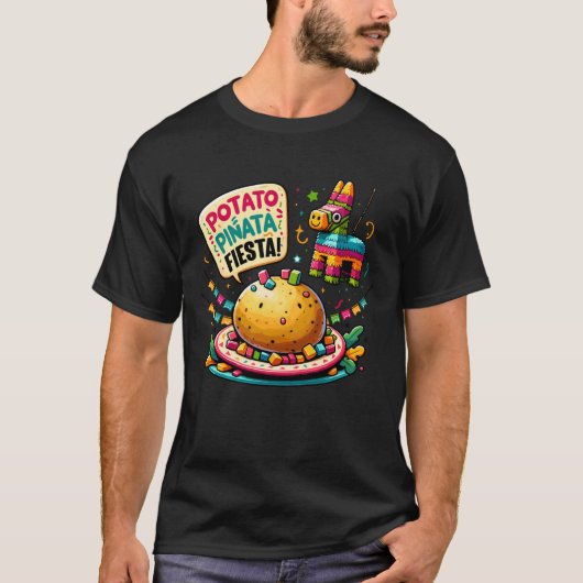 Baked Potato Pinata 5 de Mayo Fiesta Potato Lover  Tシャツ (正面)