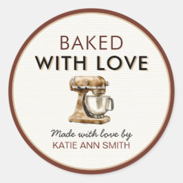 Baked With Love Bakery Goods Label Stickers  ラウンドシール