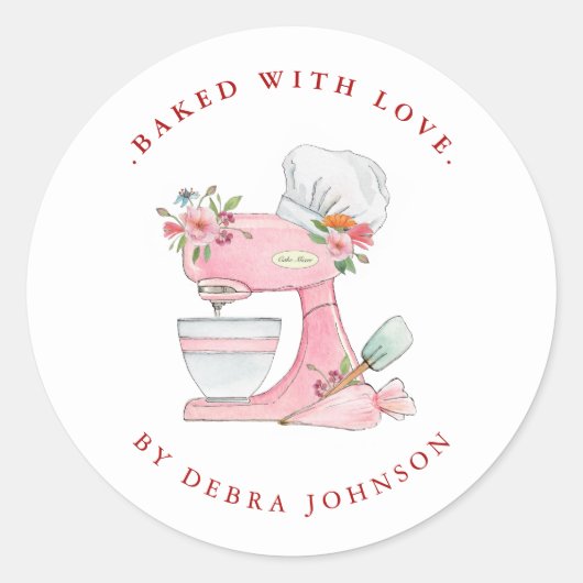 Baked with Love Cake Mixer Baking  ラウンドシール (正面)