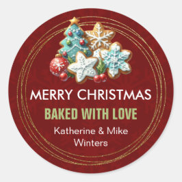 Baked With Love Christmas Cookie ラウンドシール