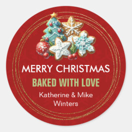 Baked With Love Christmas Cookie ラウンドシール