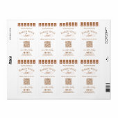 Baked With Love Hand Drawn Whisk QR Code Bakery ラベル (フルシート)