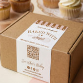 Baked With Love Hand Drawn Whisk QR Code Bakery ラベル