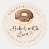 Baked with Love Kraft Kawaii Chocolate Donut ラウンドシール (正面)