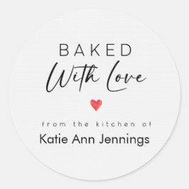 Baked With Love Label From the Kitchen Of Sticker ラウンドシール