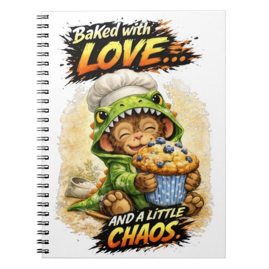 Baked with Love Notebook Cute Dino ノートブック (正面)