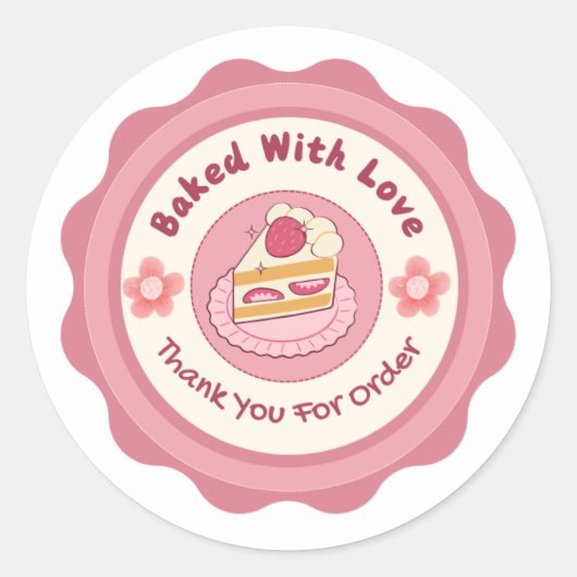 Baked With Love Sticker ラウンドシール (正面)