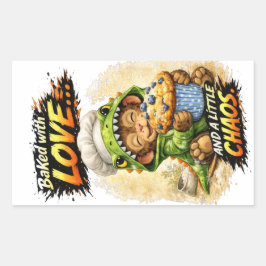 Baked with Love Sticker Cute Dino 長方形シール