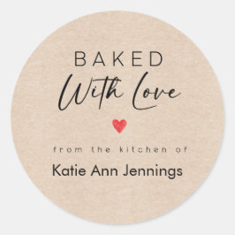 Baked With Love Stickers From the Kitchen of Label ラウンドシール