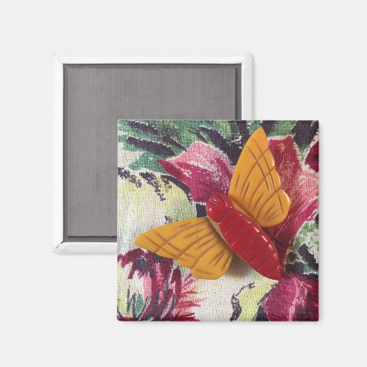Bakelite Butterfly on fabric マグネット (正面/裏面)