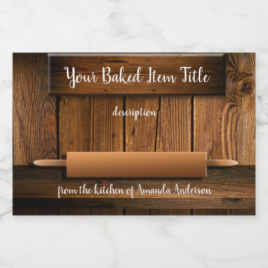 Baker転がのPin素朴製品ラベル3"x2" フードラベル (シングルラベル)