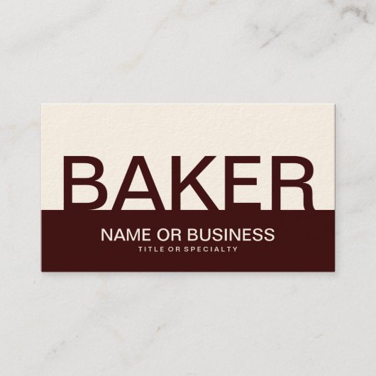 BAKER (カはっきりしたスタマイズ可能な色) 名刺 (正面)