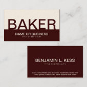 BAKER (カはっきりしたスタマイズ可能な色) 名刺 (正面/裏面)