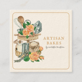 Baker Bakery Baking Utensils スクエア名刺