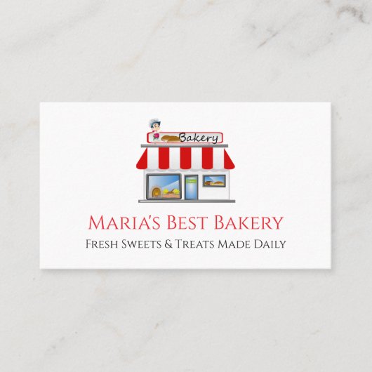 Baker Bakery Store Cafe Business Card 名刺 (正面)