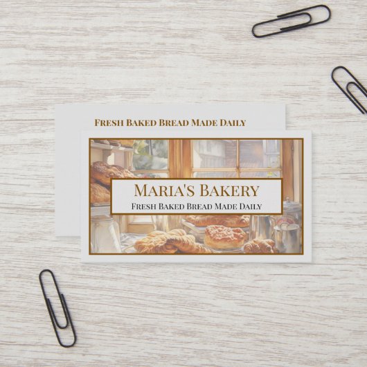 Baker Bakery Store Cafe Business Card 名刺 (正面/裏面インサイチュ)