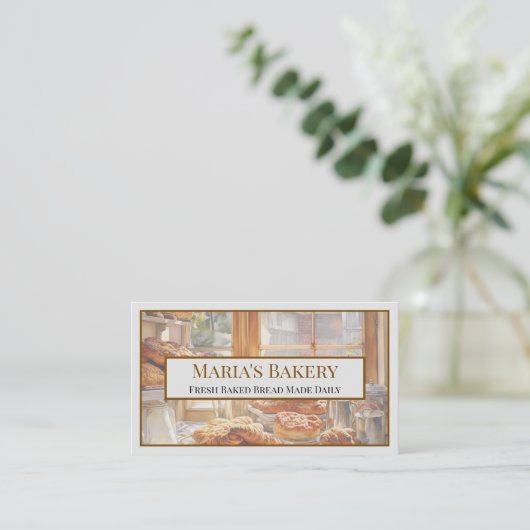 Baker Bakery Store Cafe Business Card 名刺 (スタンド正面)